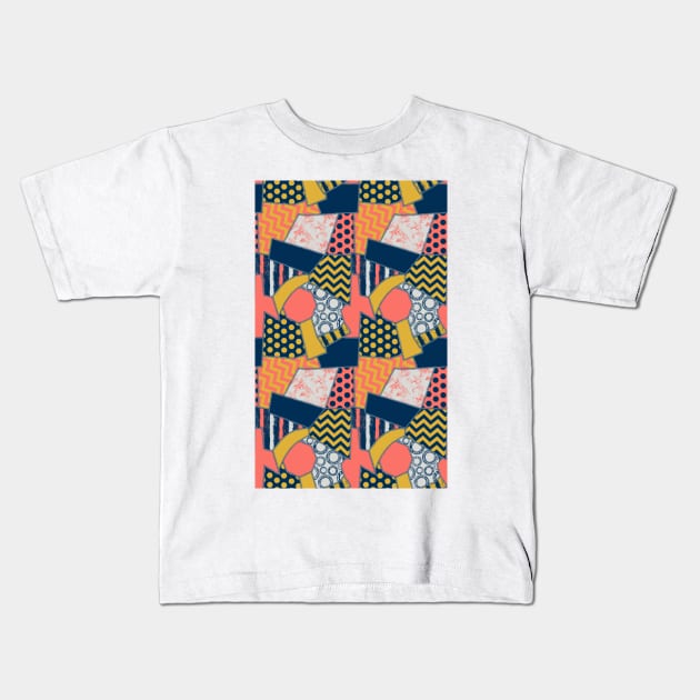 crazy quilt limited palette Kids T-Shirt by B0red